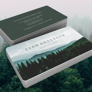 Mountain Range Pine Forest Business Card