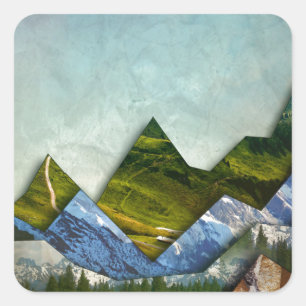 Mountain Range Square Sticker