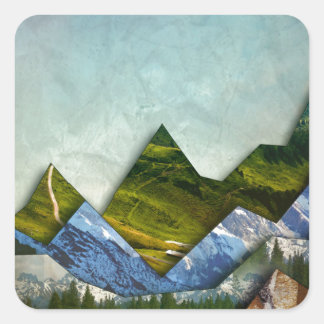 Mountain Range Square Sticker