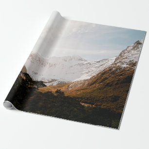 MOUNTAIN RANGE UNDER CLOUDY SKY WRAPPING PAPER