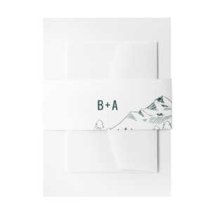 Mountain Range Wedding Belly Band Invitation Belly Band