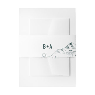 Mountain Range Wedding Belly Band Invitation Belly Band
