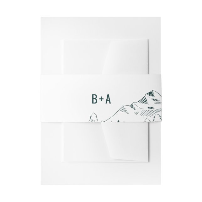 Mountain Range Wedding Belly Band Invitation Belly Band (Front Example)