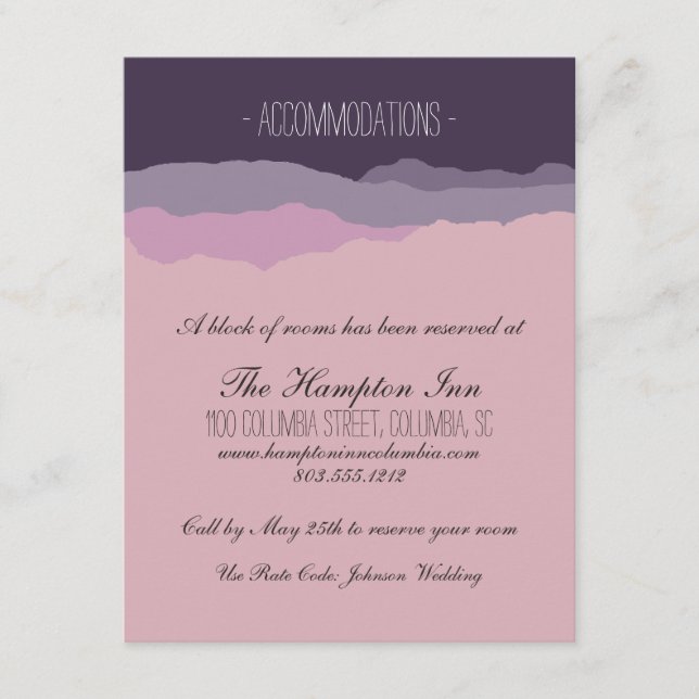 "Mountain Range" Wedding Details Card 4.25"x5.5" (Front)