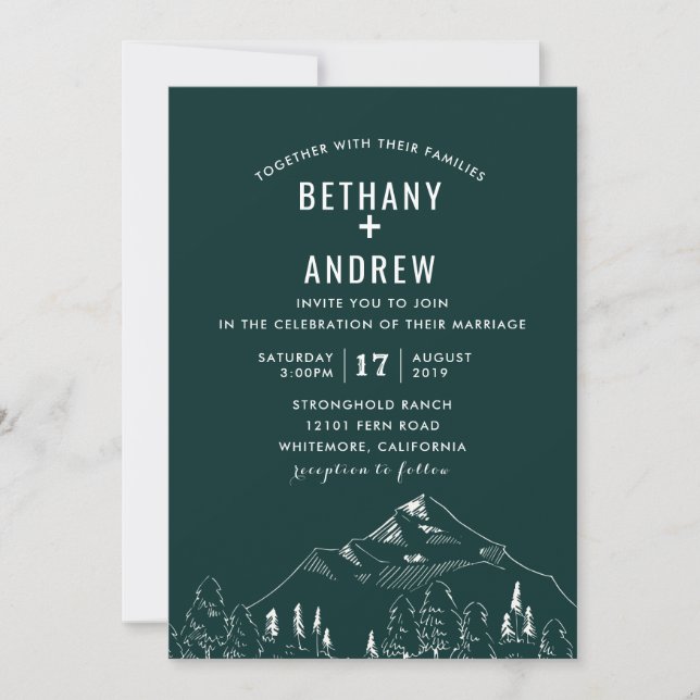 Mountain Range Wedding Invitation (Front)