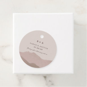 Mountain Range Wedding Invite Favour Tags