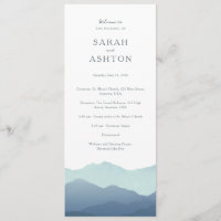 Mountain Range Wedding Program