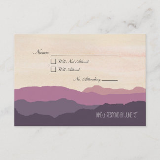 "Mountain Range" Wedding RSVP Postcard 3.5"x5"