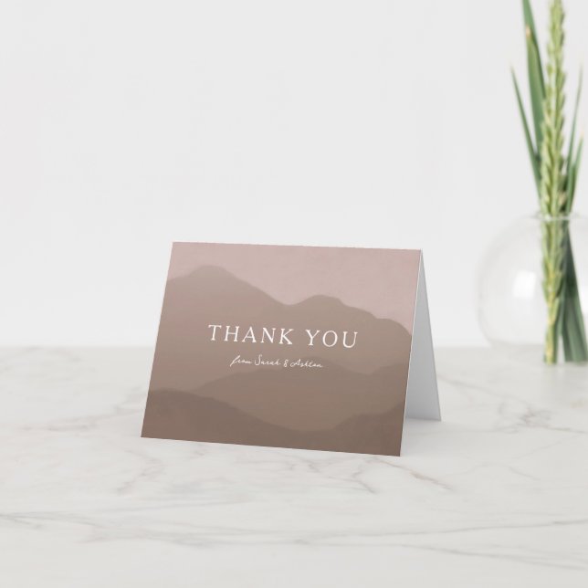 Mountain Range Wedding Thank You Card (Front)