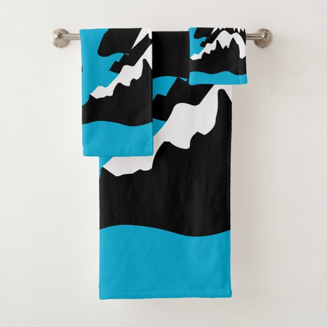 Mountain ranges flowing ranges river landscape  bath towel set (Insitu)
