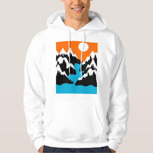 Mountain ranges flowing ranges river landscape hoodie