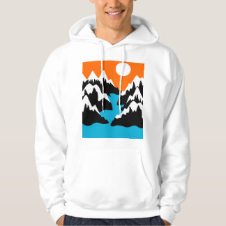Mountain ranges flowing ranges river landscape   hoodie