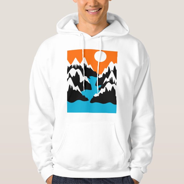 Mountain ranges flowing ranges river landscape   hoodie (Front)