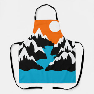 Mountain ranges lowing ranges river landscape   apron