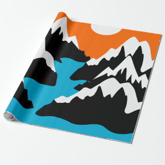Mountain ranges lowing ranges river landscape   wrapping paper
