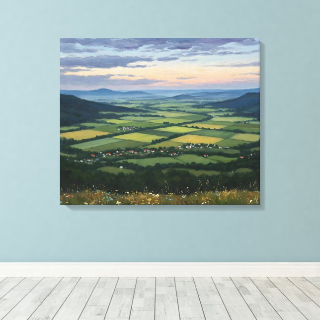 Mountain Ranges & Plains Canvas Print (Insitu(Wood Floor))