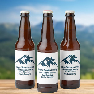 Mountain Real Estate Company Custom Marketing Beer Bottle Label