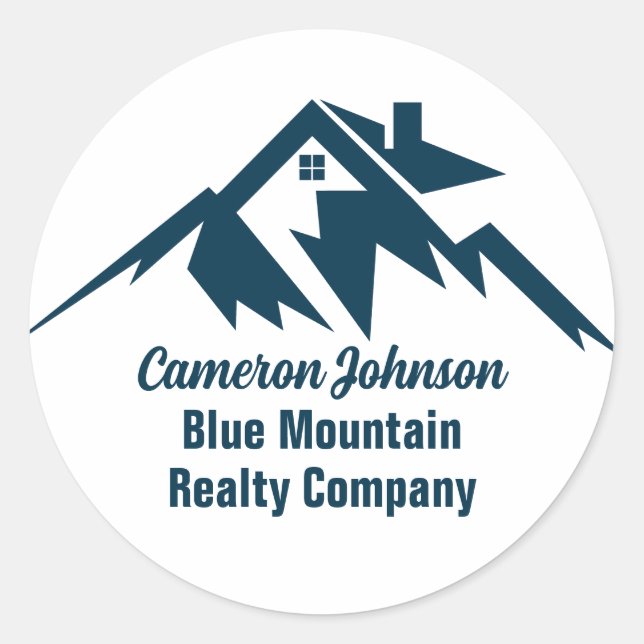 Mountain Real Estate Company Custom Marketing Classic Round Sticker (Front)