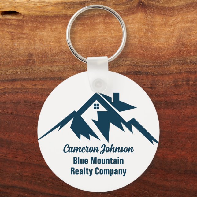 Mountain Real Estate Company Custom Marketing Key Ring (Front)