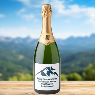 Mountain Real Estate Company Custom Marketing Sparkling Wine Label