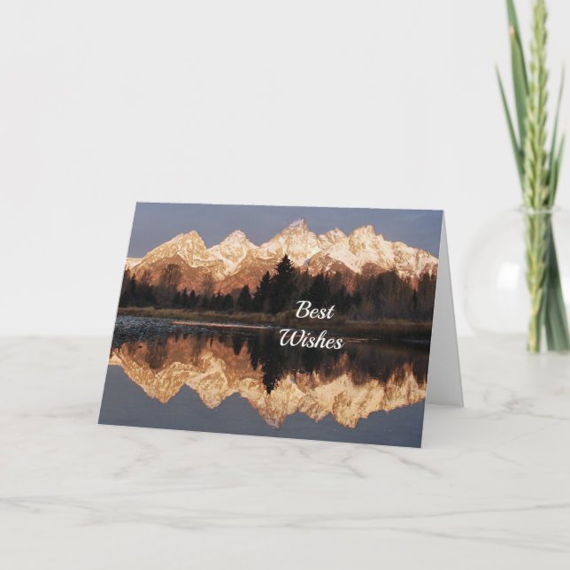 Mountain Reflection Congratulations Wedding Card (Front)