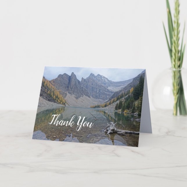 Mountain Reflection Thank You Blank Photo Card (Front)