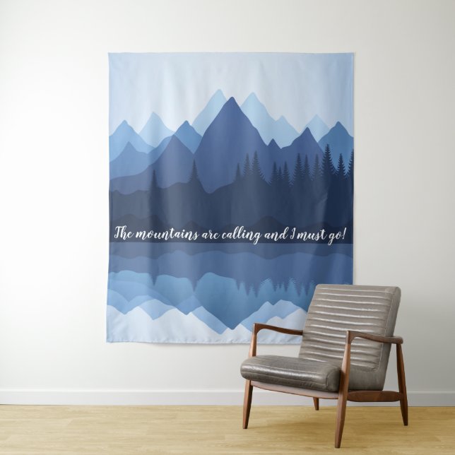 Mountain Reflections Design Wall Tapestry (In Situ)