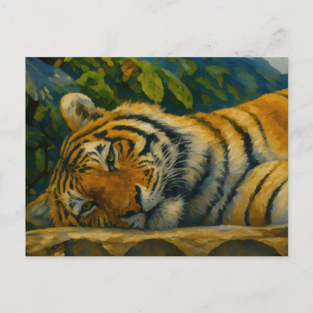 Mountain Rest – Tiger in the Wild Postcard (Front)