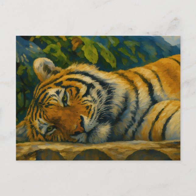 Mountain Rest – Tiger in the Wild Postcard (Front)