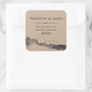 Mountain Retreat Rustic Return Address Sticker