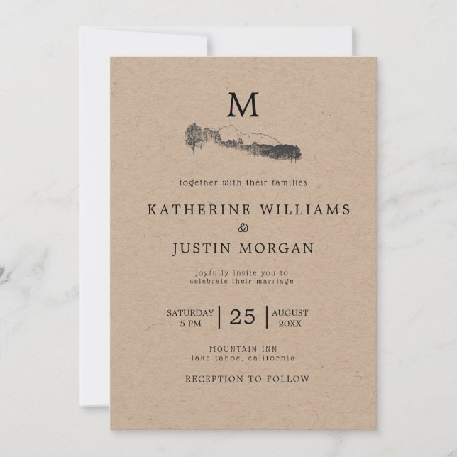 Mountain Retreat ⎢Rustic Wedding Invitation (Front)