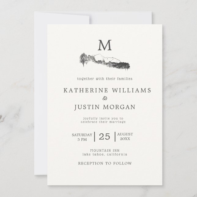 Mountain Retreat ⎢Rustic Wedding Invitation (Front)