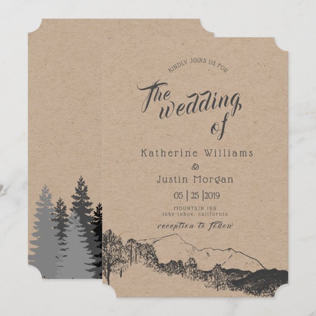 Mountain Retreat | Wedding Invitation (Front/Back)