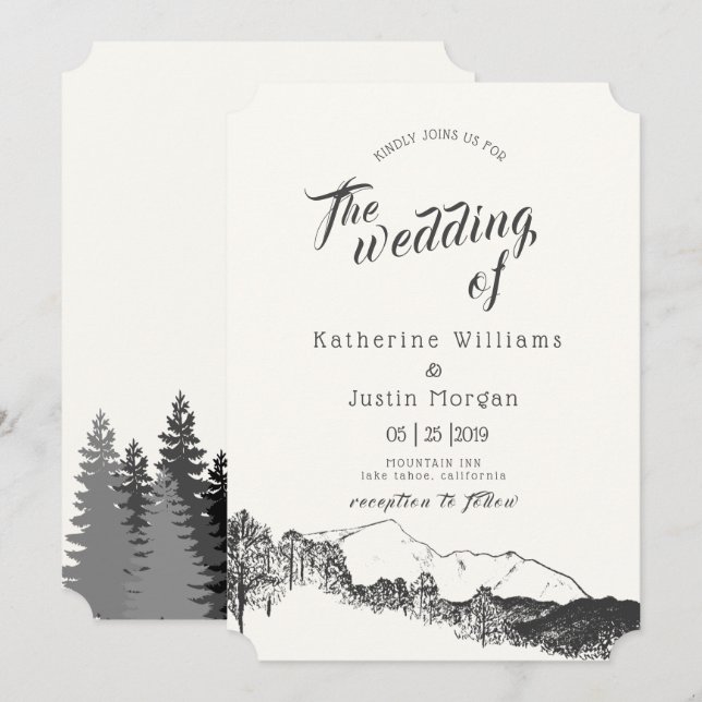 Mountain Retreat | Wedding Invitation (Front/Back)
