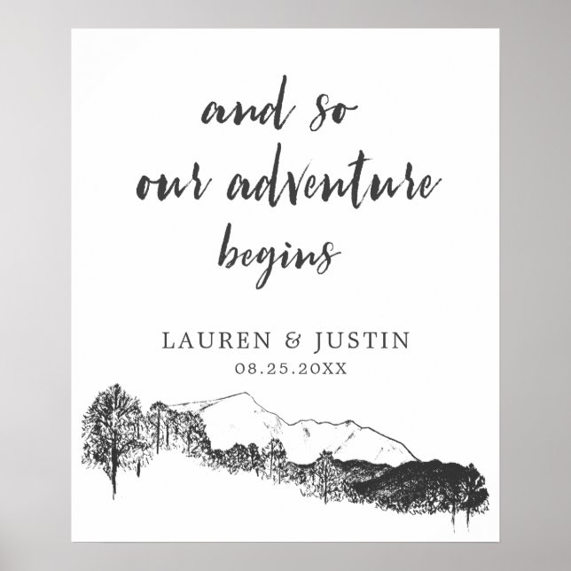 Mountain Retreat | Wedding Welcome Poster (Front)