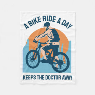Mountain Rider Cool Design - A Bike Ride A Day Fleece Blanket