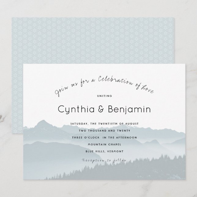 Mountain Ridge Celebration Wedding Invitations (Front/Back)