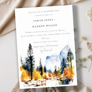 Mountain River Fall Winter Landscape Engagement  Invitation