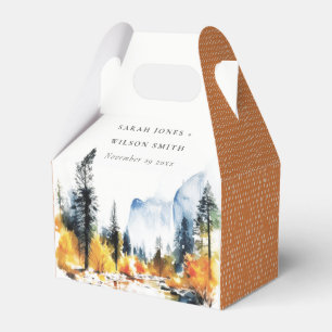 Mountain River Fall Winter Landscape Wedding Favour Box