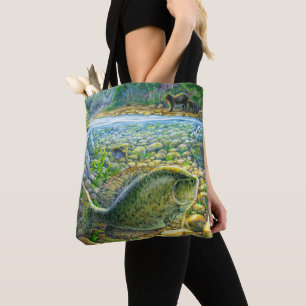Mountain River Fish Tote Bag