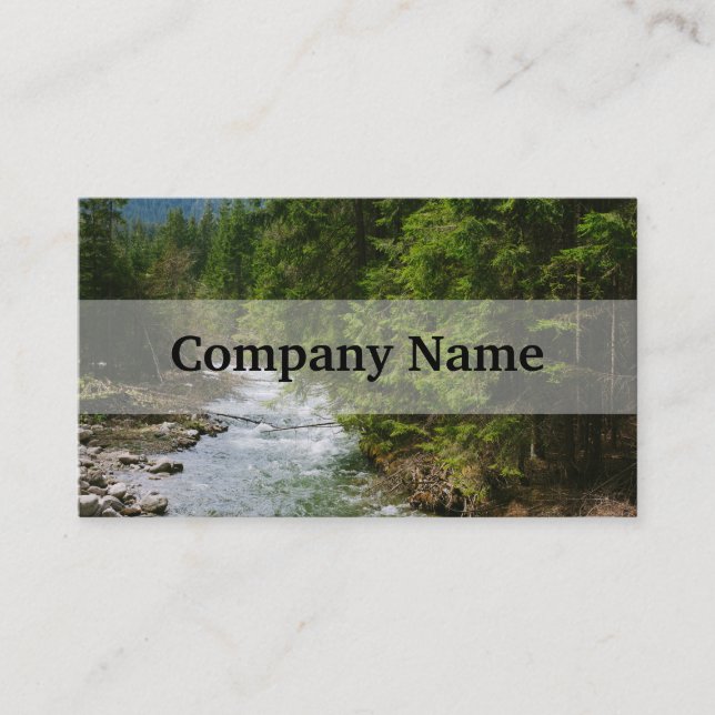 Mountain River In A Valley, Nature, Landscape Business Card (Front)