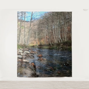Mountain River in Autumn – Wild Nature Romania Tapestry