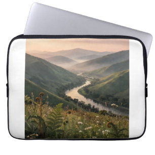 Mountain River Landscape Art Laptop Cover Sleeve