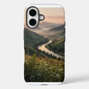 Mountain River Landscape Art Print iPhone 16 Case