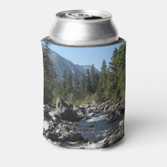 Mountain River Rugged Landscape Photo Can Cooler (Can Back)