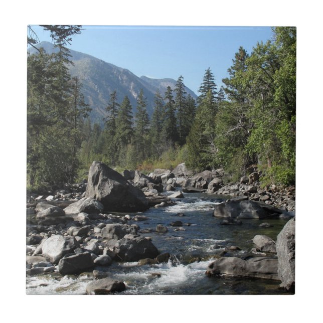 Mountain River Rugged Landscape Tile (Front)