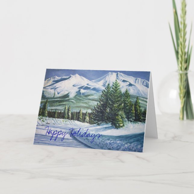 Mountain Road, Happy Holidays Holiday Card (Front)