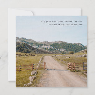 Mountain Road Landscape, modern minimal greeting Card