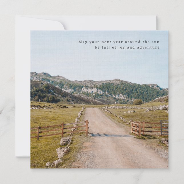 Mountain Road Landscape, modern minimal greeting Card (Front)