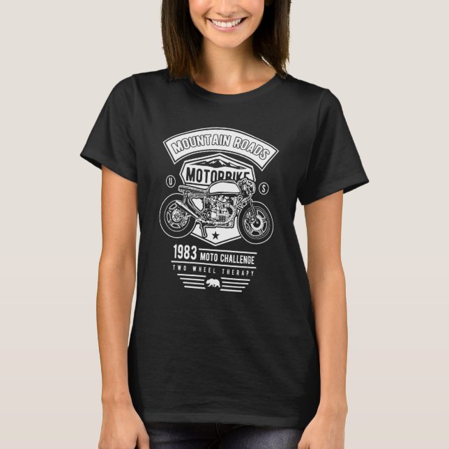 Mountain Roads Motorcycle Challenge Retro Design T-Shirt (Front)
